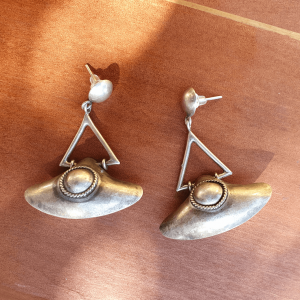 Aros colgantes de plata ovni