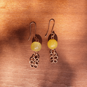 Aritos de cobre con ágata
