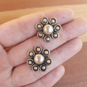 Aros flor de plata