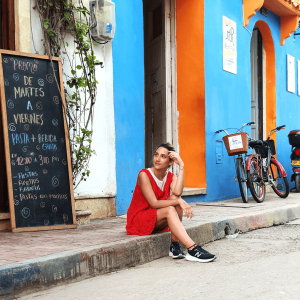 Vestido de hilo rojo